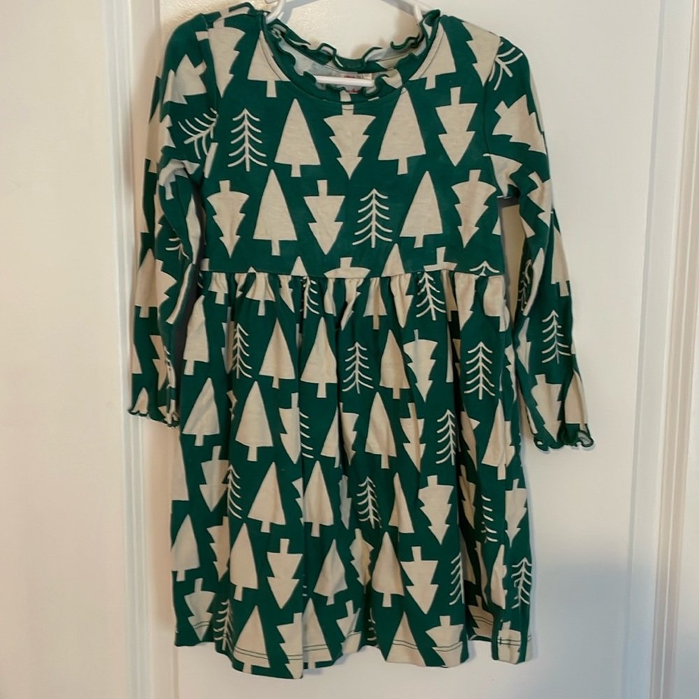 Hanna Andersson toddler girls winter tree print skater dress